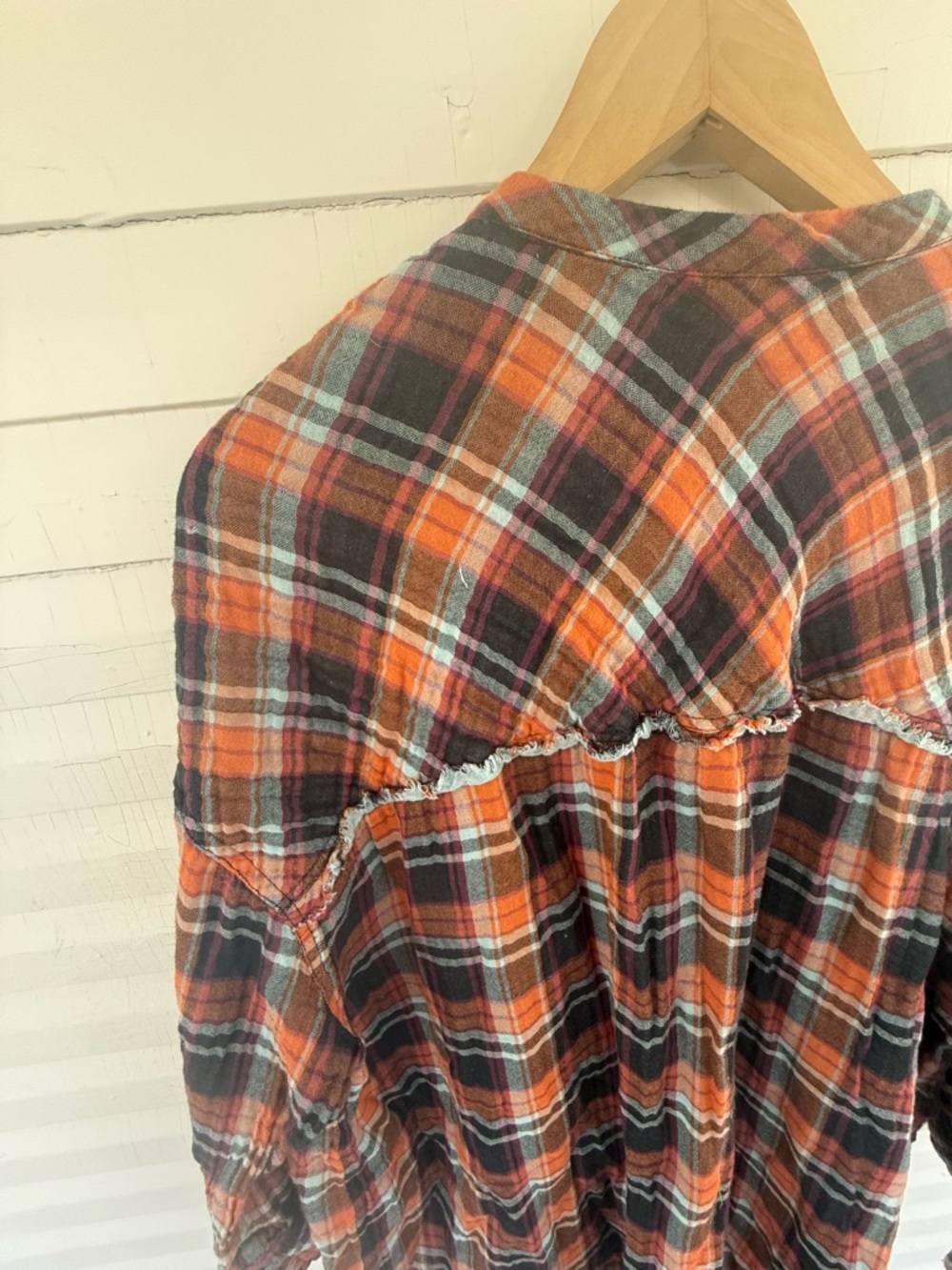 Intimately by free people colorless Plaid Button-Up Shirt. - Picture 3 of 7